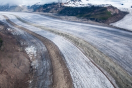 The Kennicott Glacier, an immense presence, near McCarthy, Alaska, is shrinking rapidly as a result of our impact on the planet.